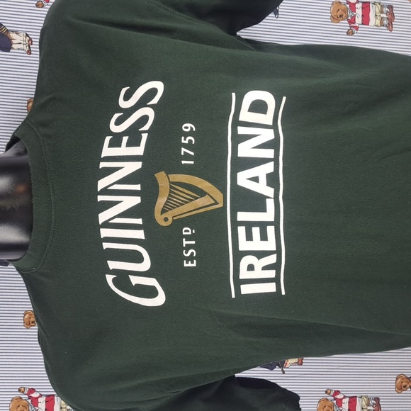 Guinness Ireland Official spellout logo graphic green XL relaxed fit t-shirt - Picture 1 of 7